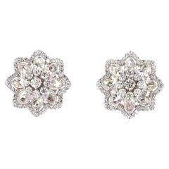 1.33 Carat Round Brilliant Cut Diamond Gold Earrings