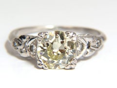 1.33 Carat Vintage Class Old Mine Cut Natural Diamond Engagement Ring Platinum*