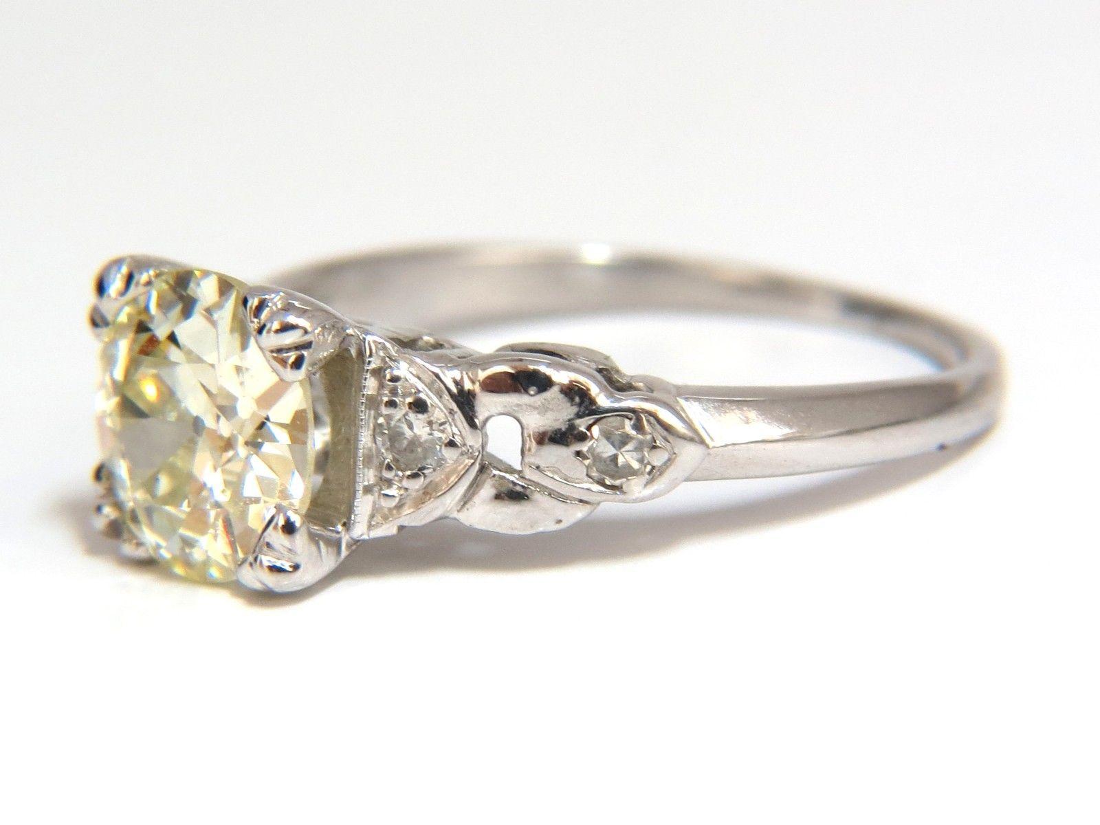 1.33 Carat Vintage Class Old Mine Cut Natural Diamond Engagement Ring Platinum In New Condition For Sale In New York, NY