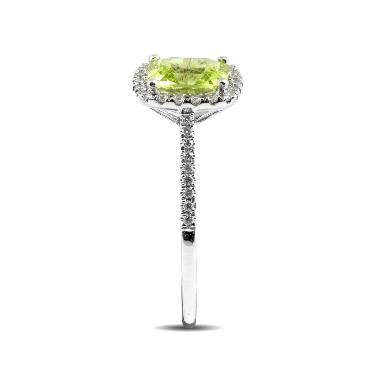 Mixed Cut 1.33 Carats Chrysoberyl Diamonds set in 14K White Gold Ring For Sale