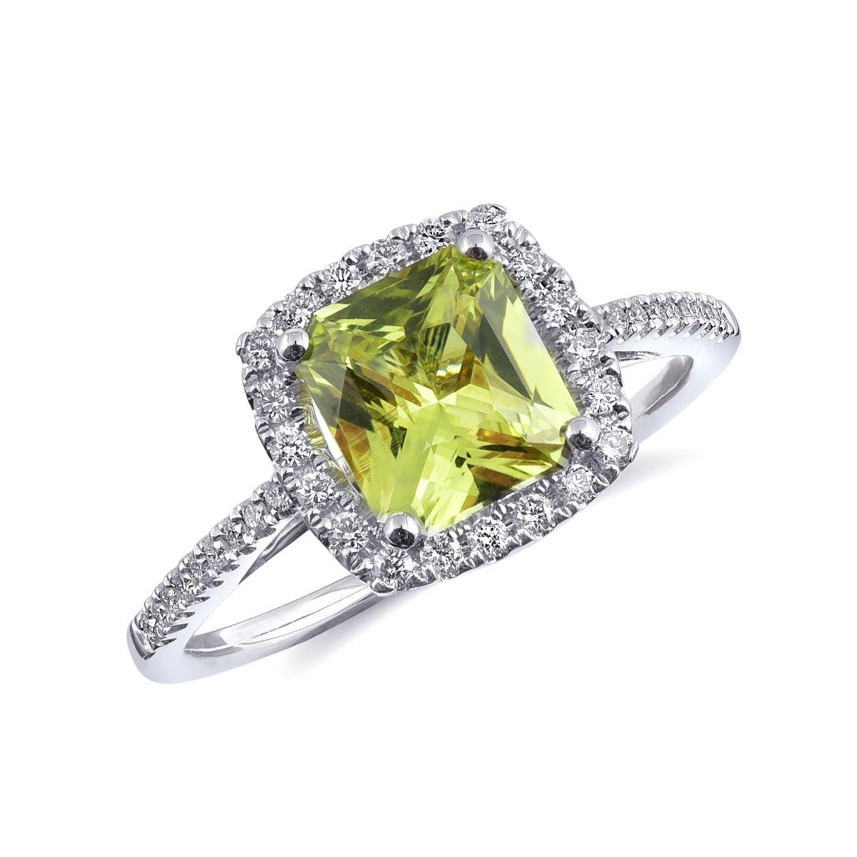 1.33 Carats Chrysoberyl Diamonds set in 14K White Gold Ring In New Condition For Sale In Los Angeles, CA