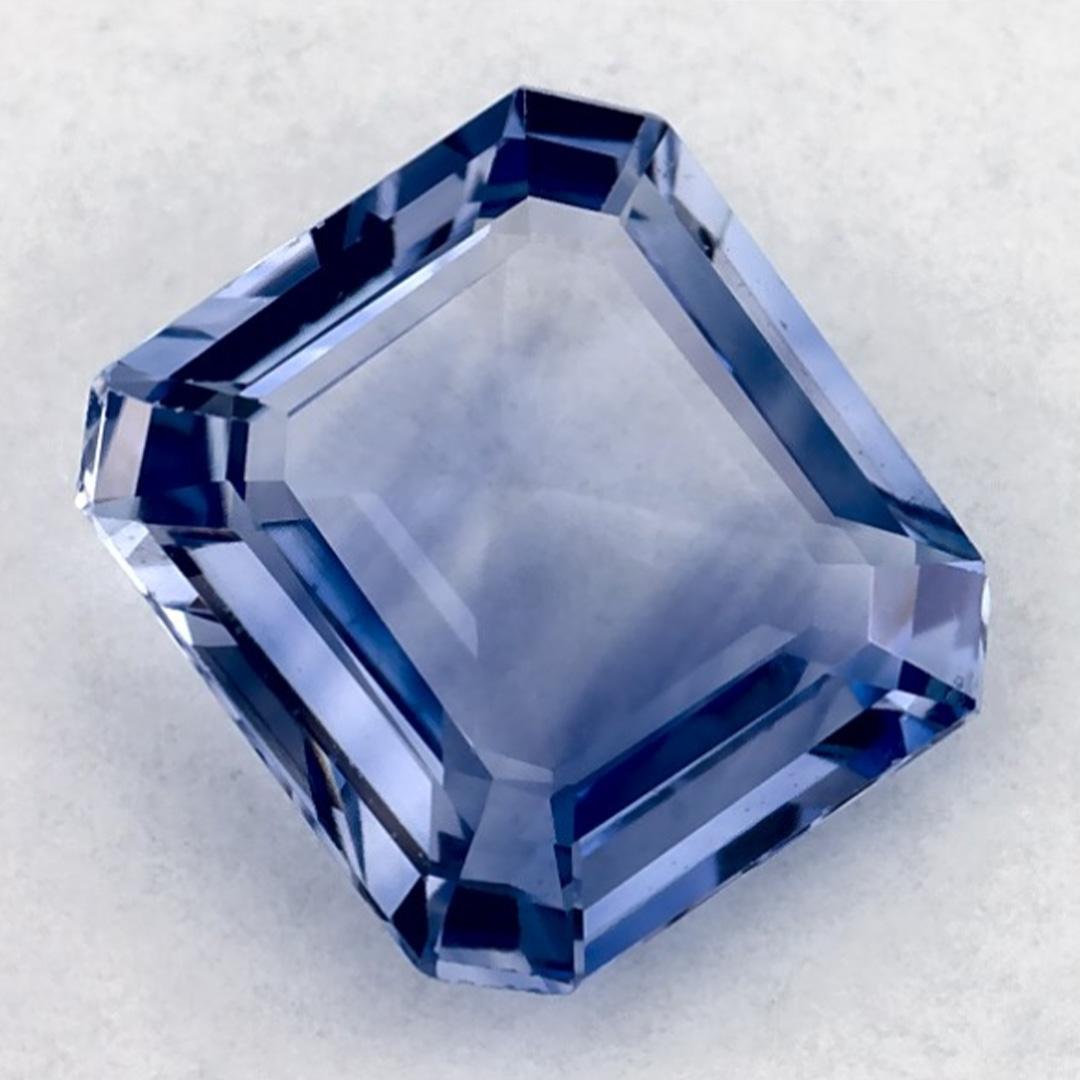Taille octogone Pierre précieuse taille octogonale saphir bleu 1.33 carat en vente