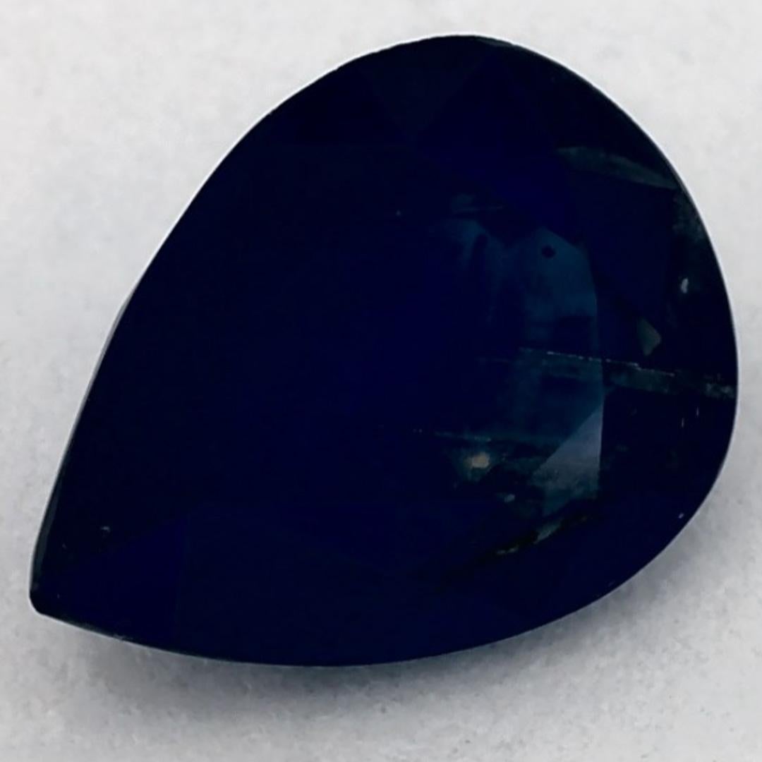 Pear Cut 1.33 Ct Blue Sapphire Pear Loose Gemstone For Sale