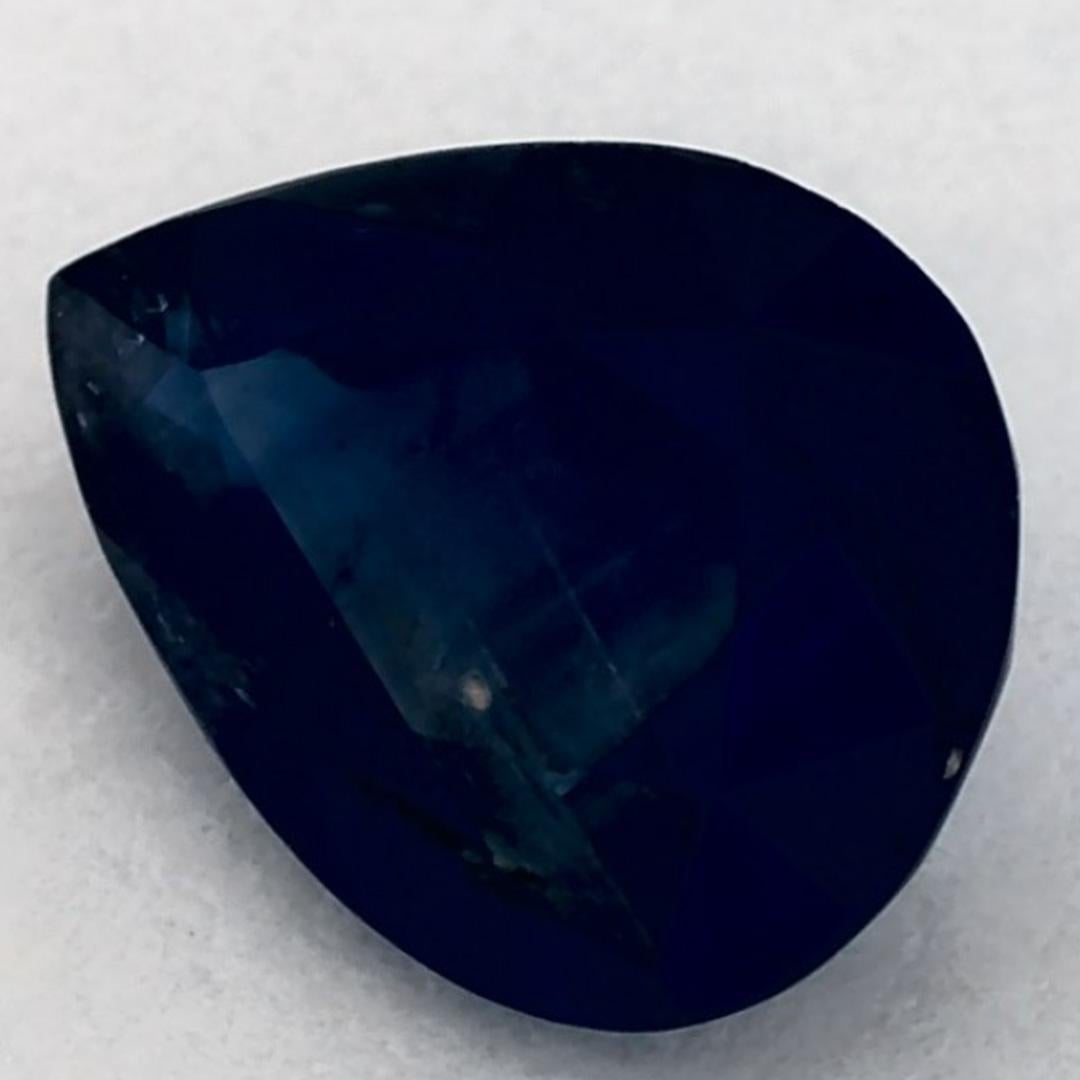 1.33 Ct Blue Sapphire Pear Loose Gemstone In New Condition For Sale In Fort Lee, NJ