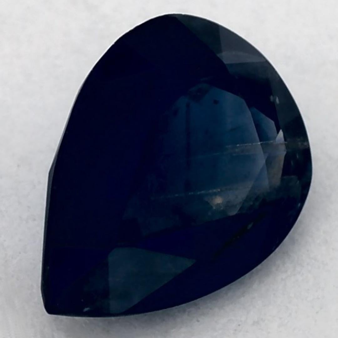 Women's 1.33 Ct Blue Sapphire Pear Loose Gemstone For Sale