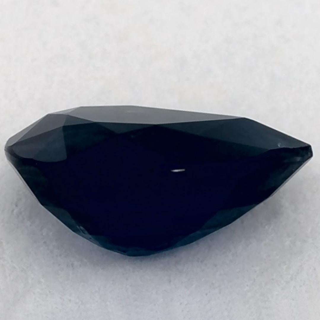 1.33 Ct Blue Sapphire Pear Loose Gemstone For Sale 3