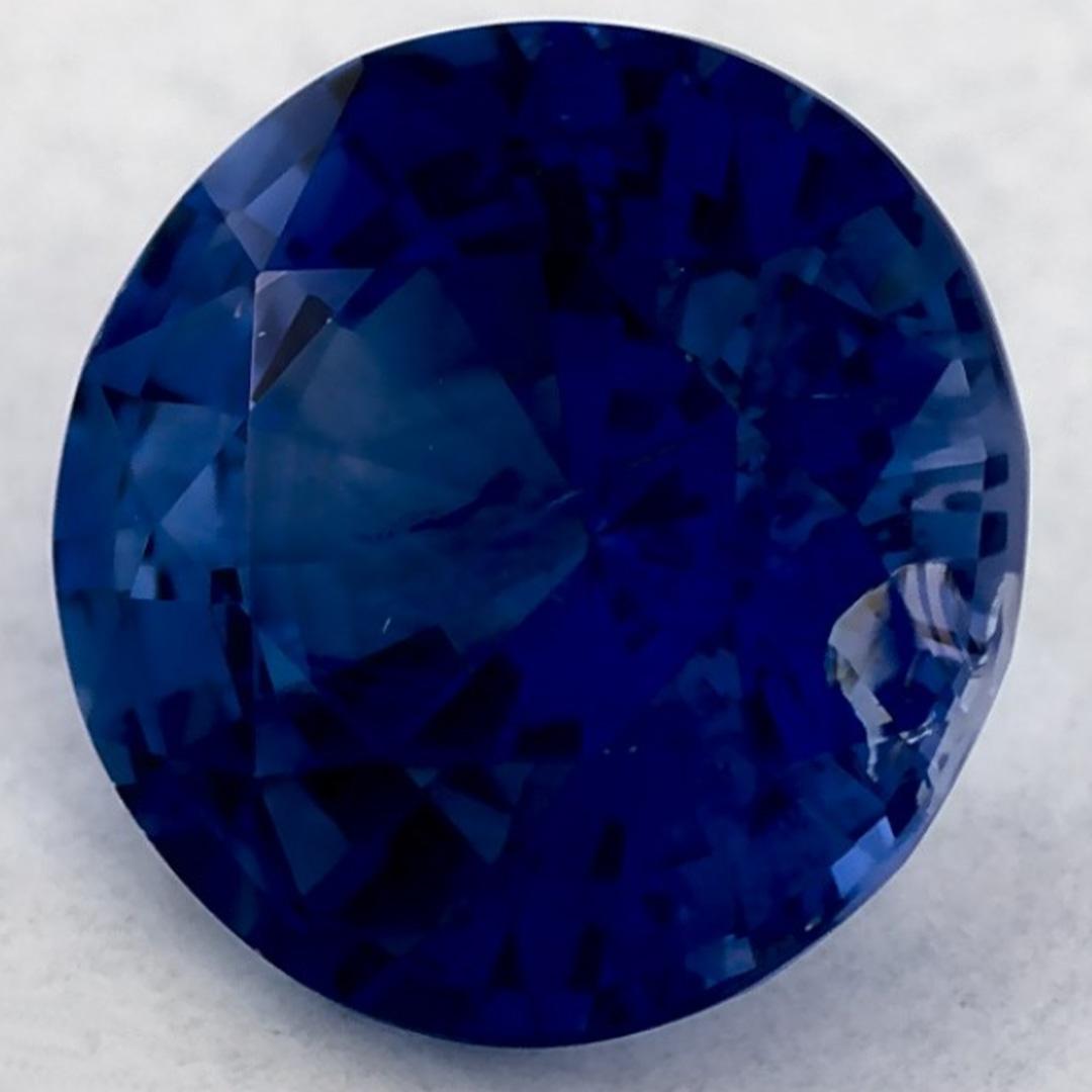 Taille ronde 1.33 Ct Blue Sapphire Round Loose Gemstone en vente