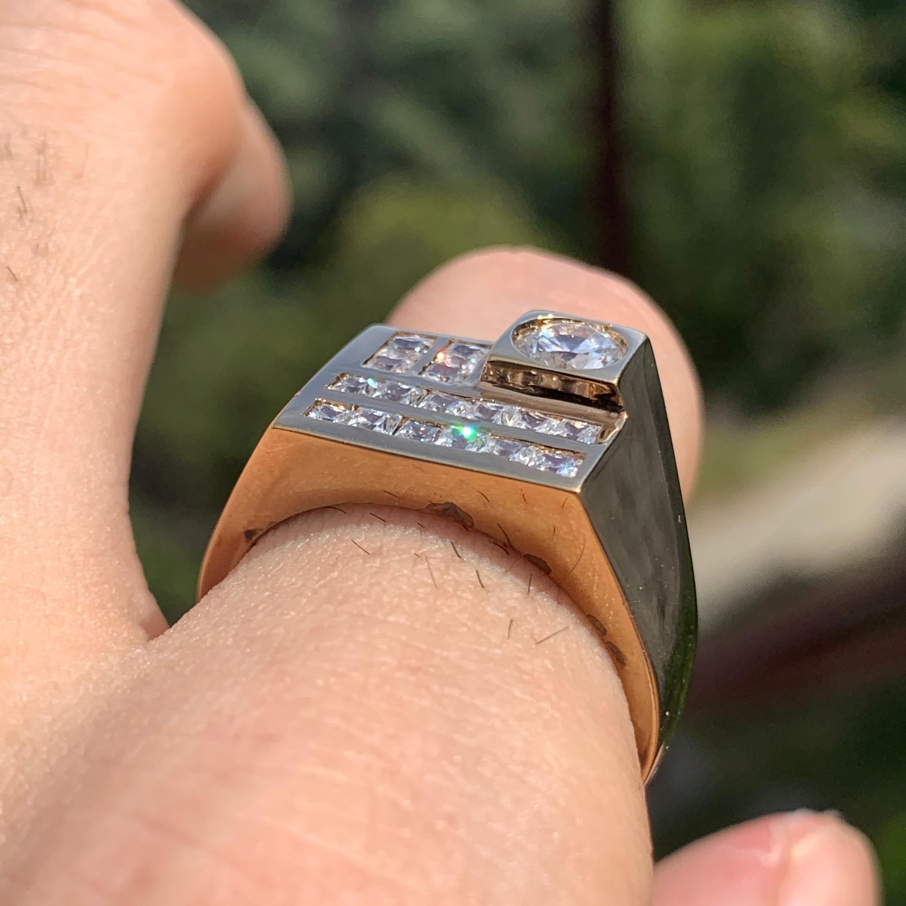 1.33 Carat Diamond Ring/Band, 14 Karat, 1980s Ben Dannie Original Design In New Condition For Sale In West Hollywood, CA