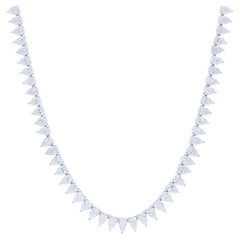 13,30 Karat Diamanten Timeless Tennis-Halskette aus 18K Weißgold