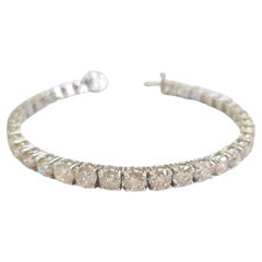 Pulsera de tenis con diamantes naturales de 13,30 quilates y oro blanco de 14 quilates