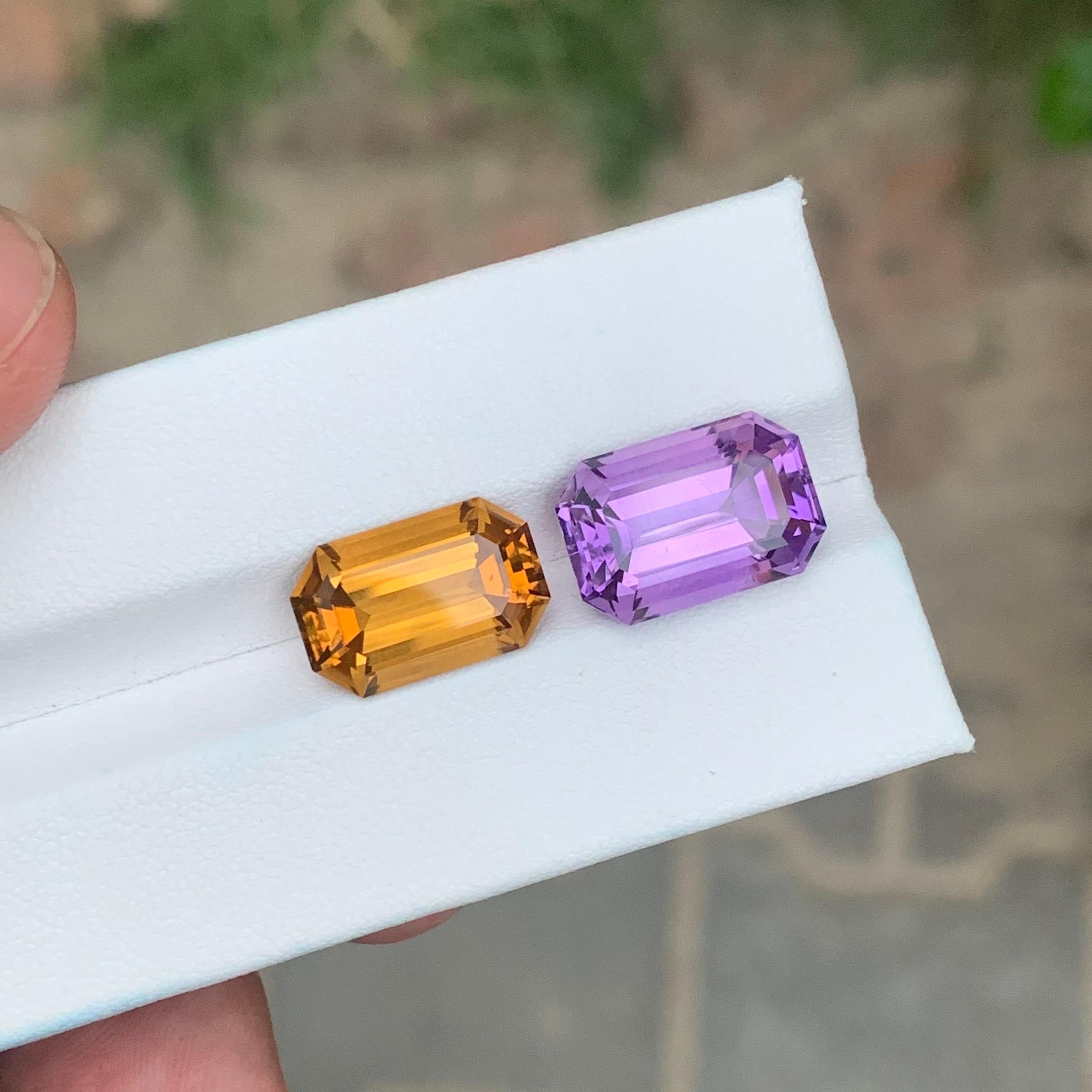 13.30 Carat Natural Dual Loose Amethyst Citrine Gemstone For Sale 2