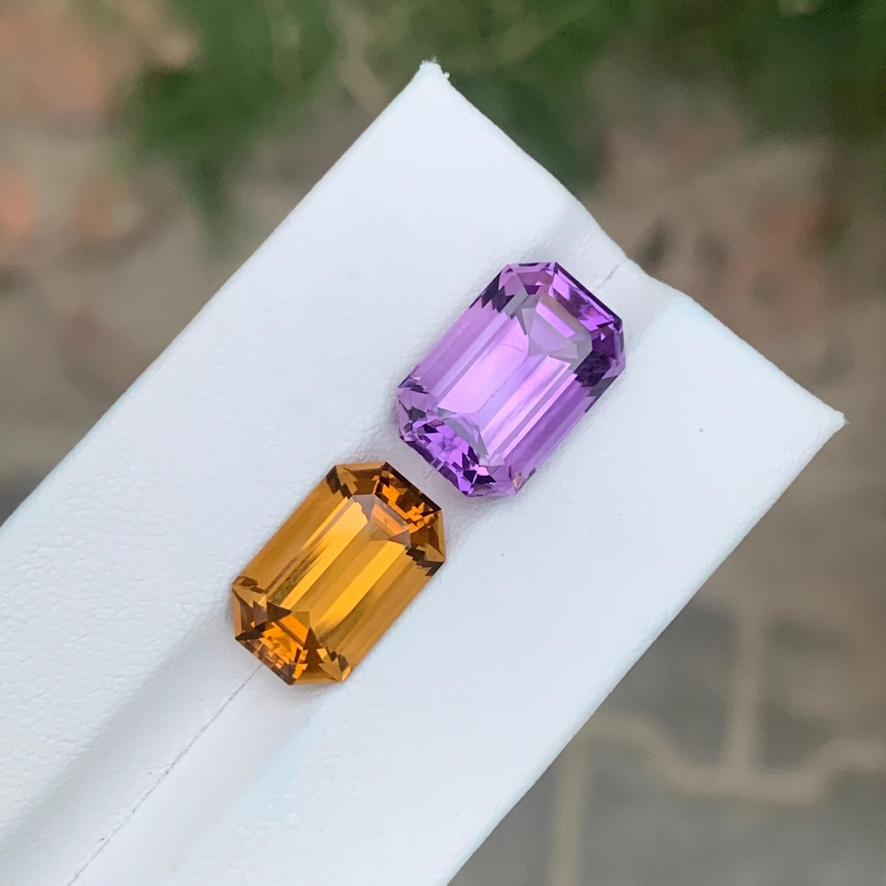 13.30 Carat Natural Dual Loose Amethyst Citrine Gemstone For Sale 3