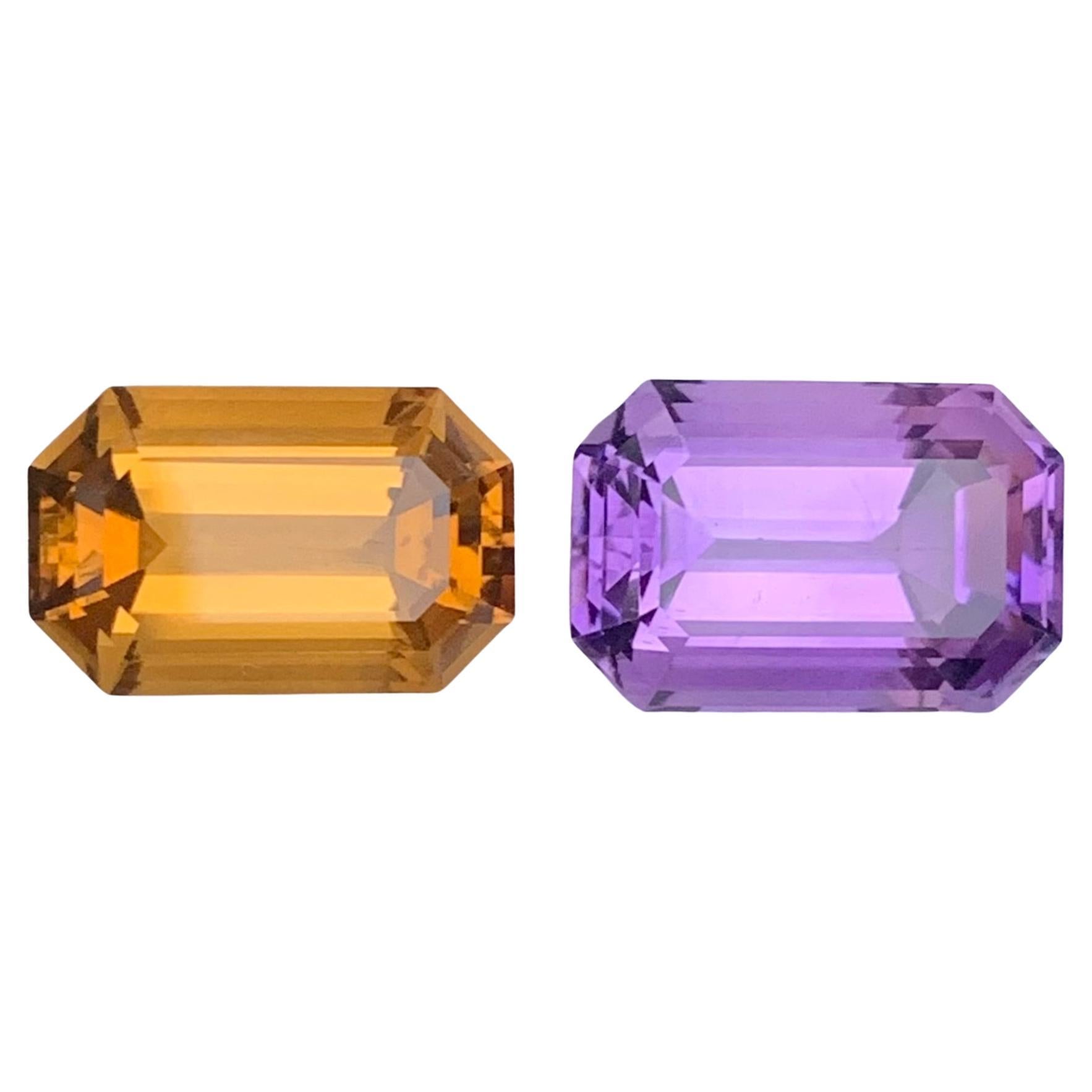 13,30 Karat Natürlicher Dualer Loser Amethyst Citrin Edelstein
