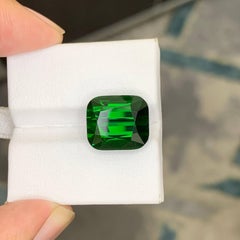 13.30 Carat Natural Loose Green Tourmaline Stone Cushion Cut Afghan Gemstone