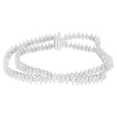 13.30 Carat SI Clarity HI Color Marquise Diamond Bracelet 14 Karat White Gold