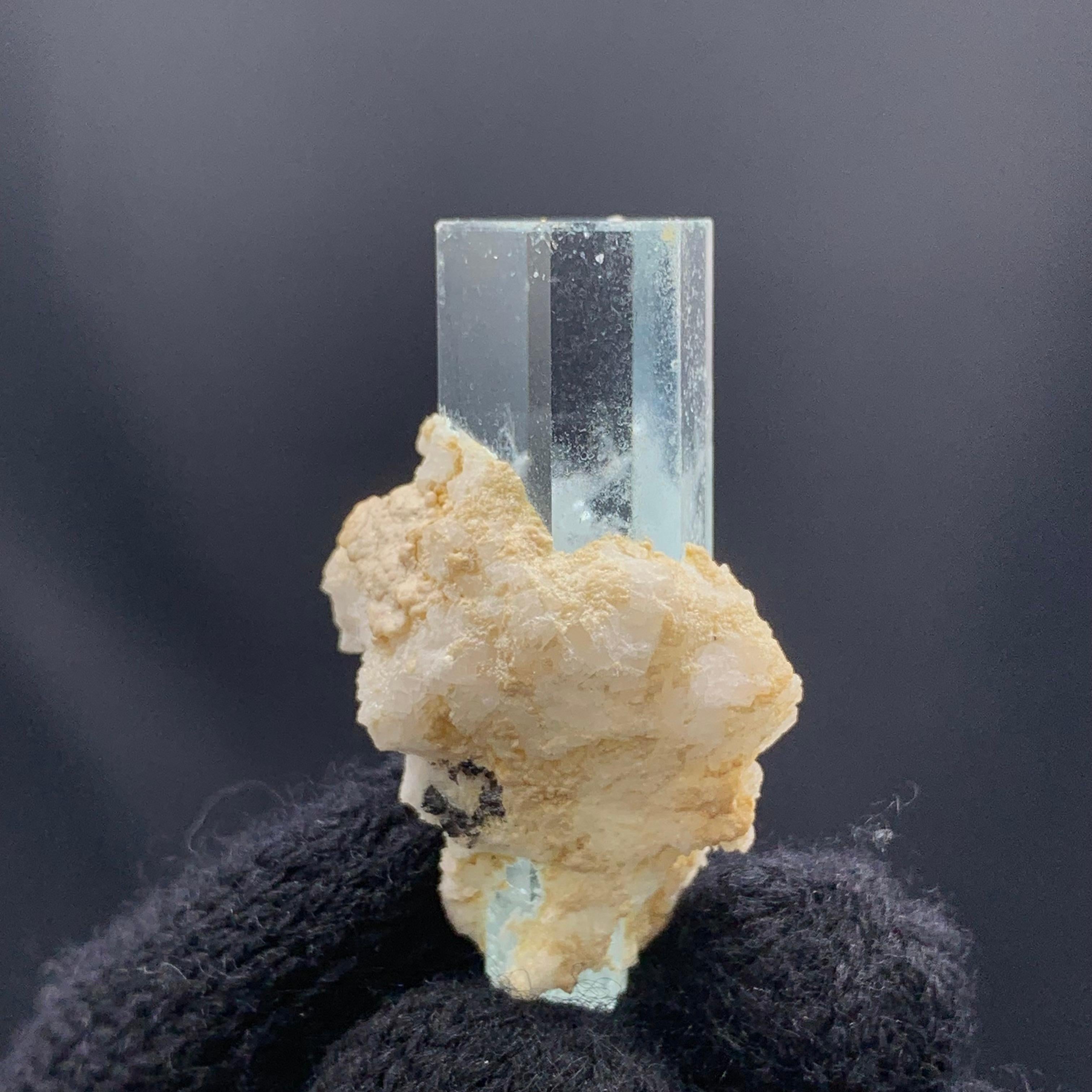 13.30 Grams Aquamarine Crystal On Albite From Pakistan For Sale 4