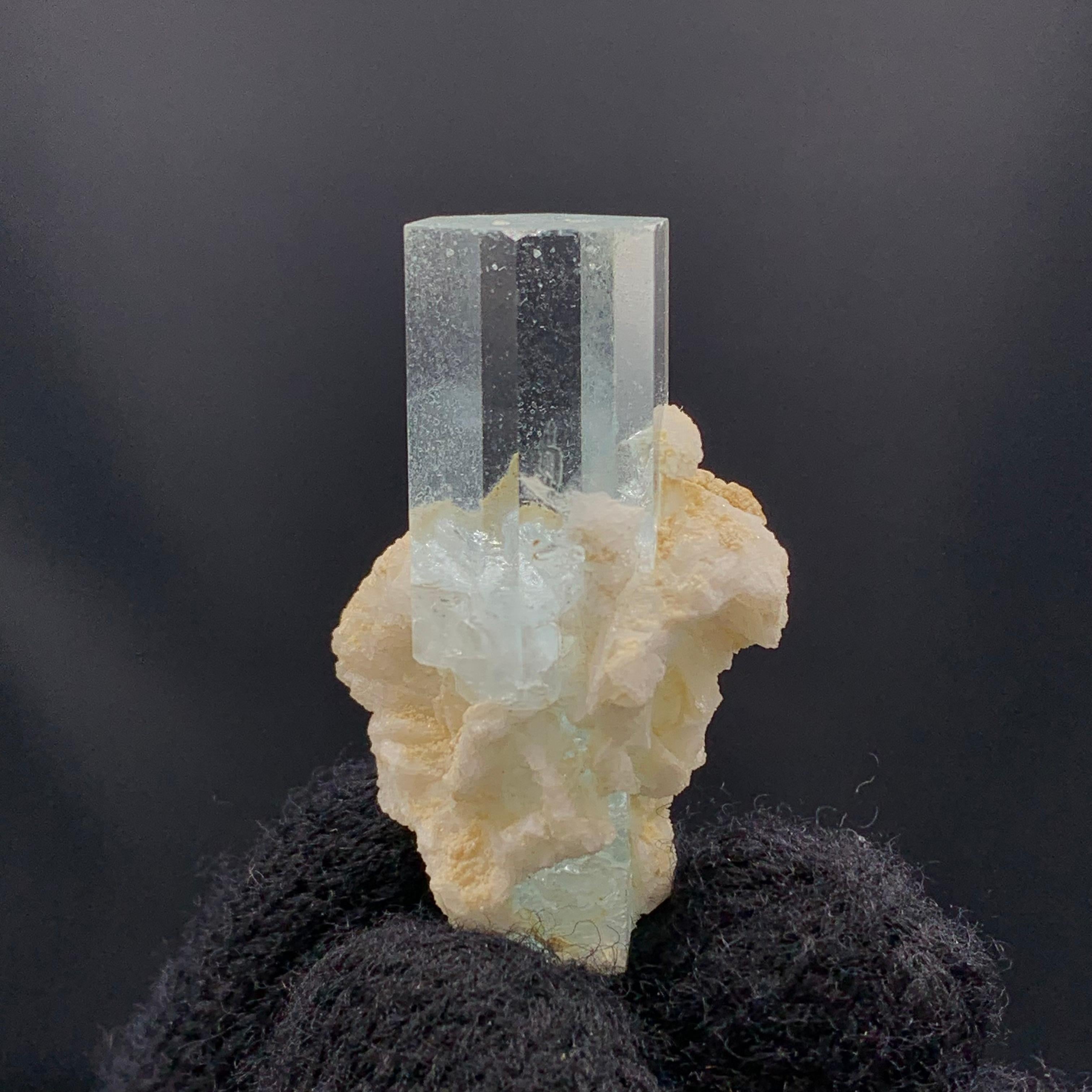Adam Style 13.30 Grams Aquamarine Crystal On Albite From Pakistan For Sale