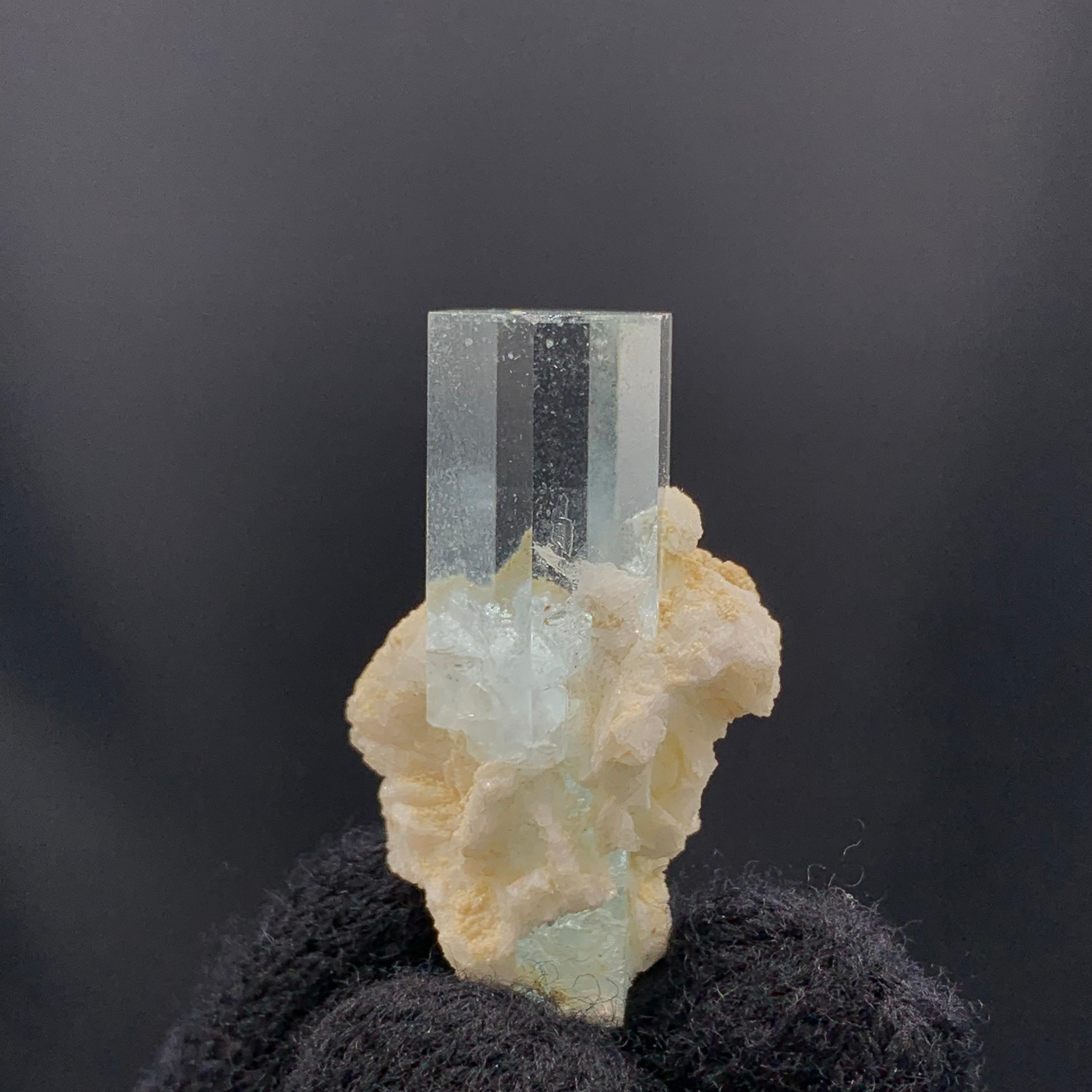 Pakistani 13.30 Grams Aquamarine Crystal On Albite From Pakistan For Sale