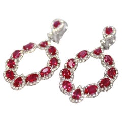 13.33 Carat Burma Ruby & Diamond Earring