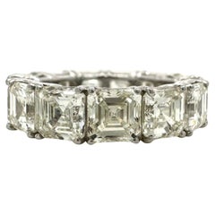 Anillo de platino con diamante de corte Asscher de 13,33 ct