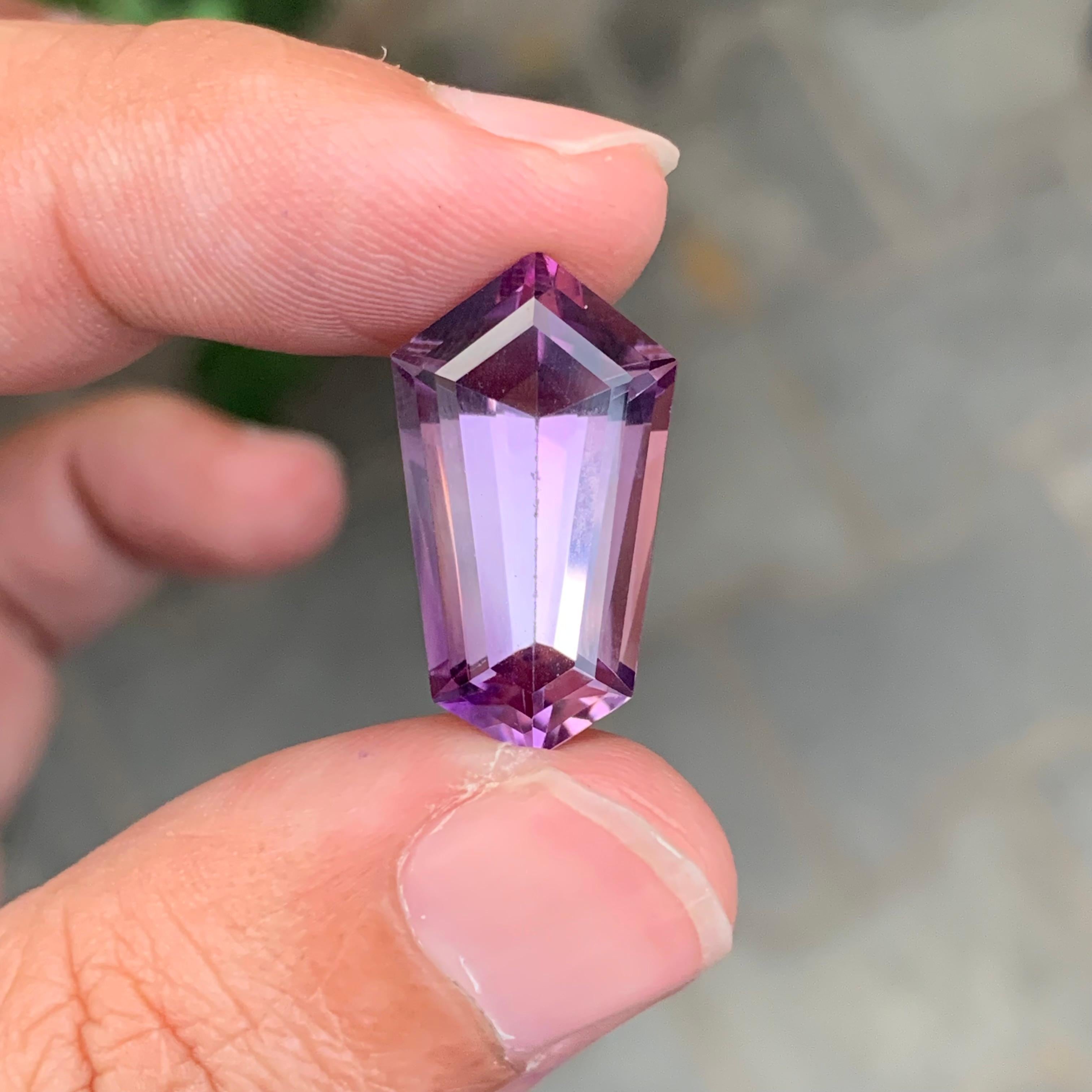 13,35 Karat Natürlicher loser Amethyst Sarg Form Edelstein im Angebot 2