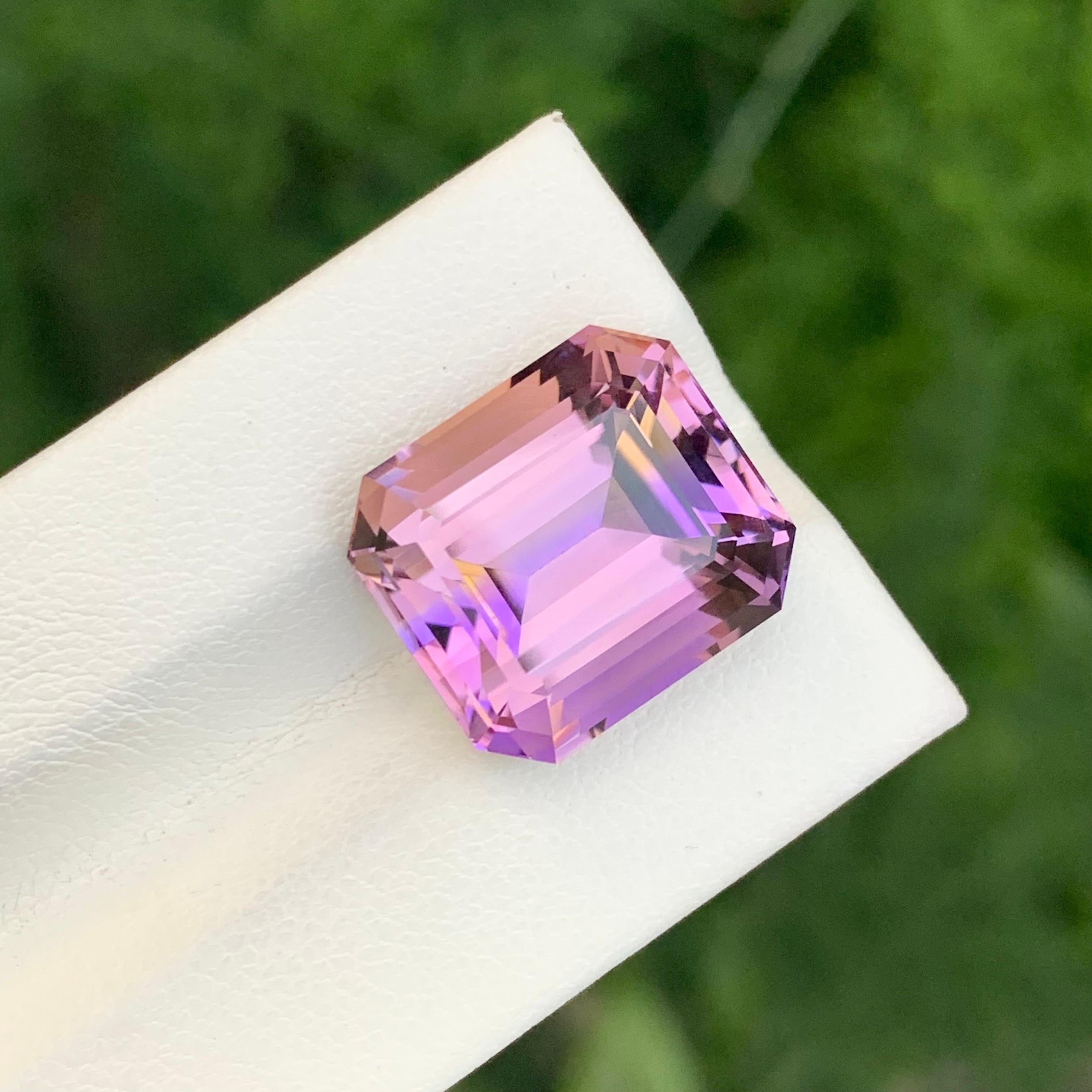 13.35 Carat Natural Loose Ametrine Asscher Cut Gemstone For Sale 5
