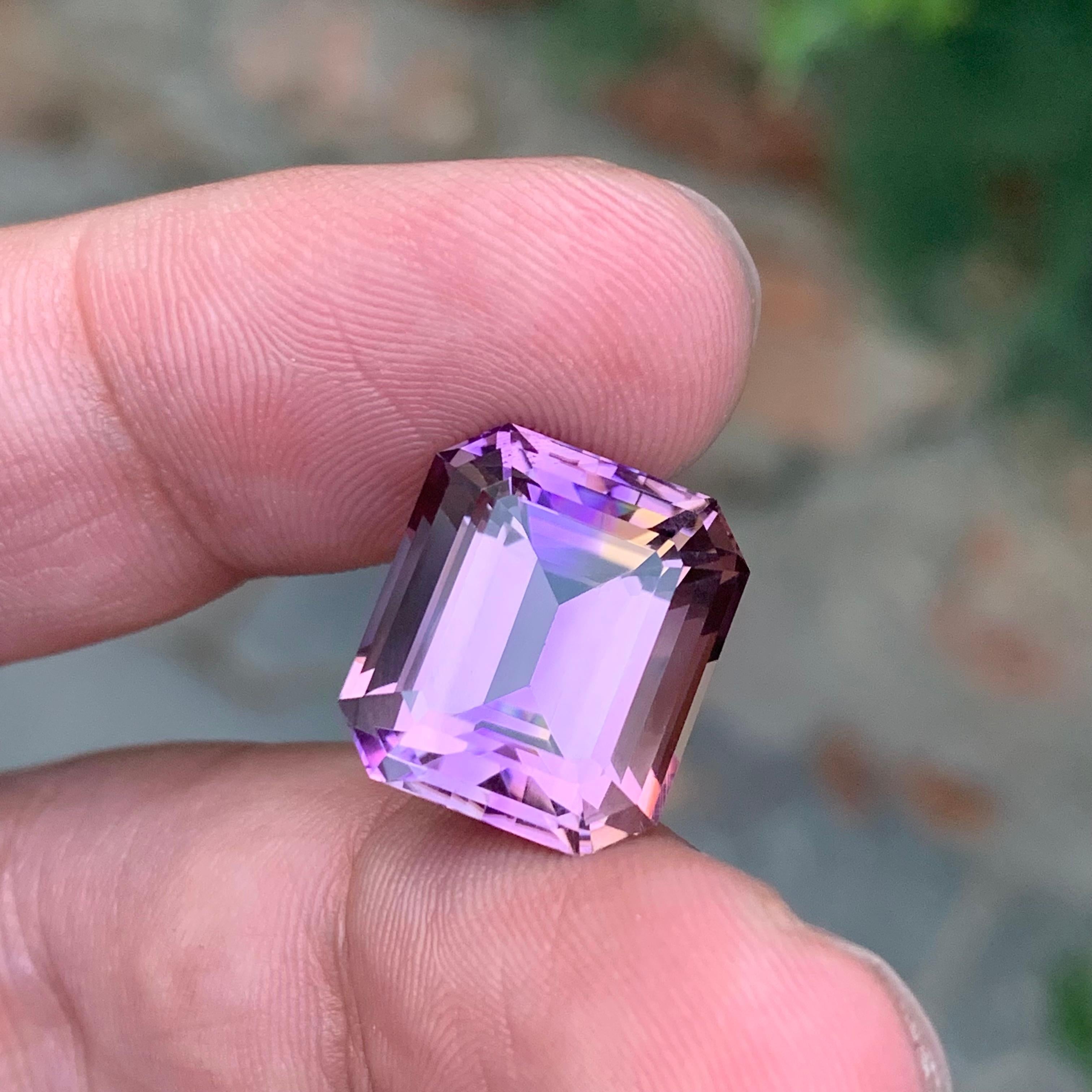 Emerald Cut 13.35 Carat Natural Loose Ametrine Asscher Cut Gemstone For Sale