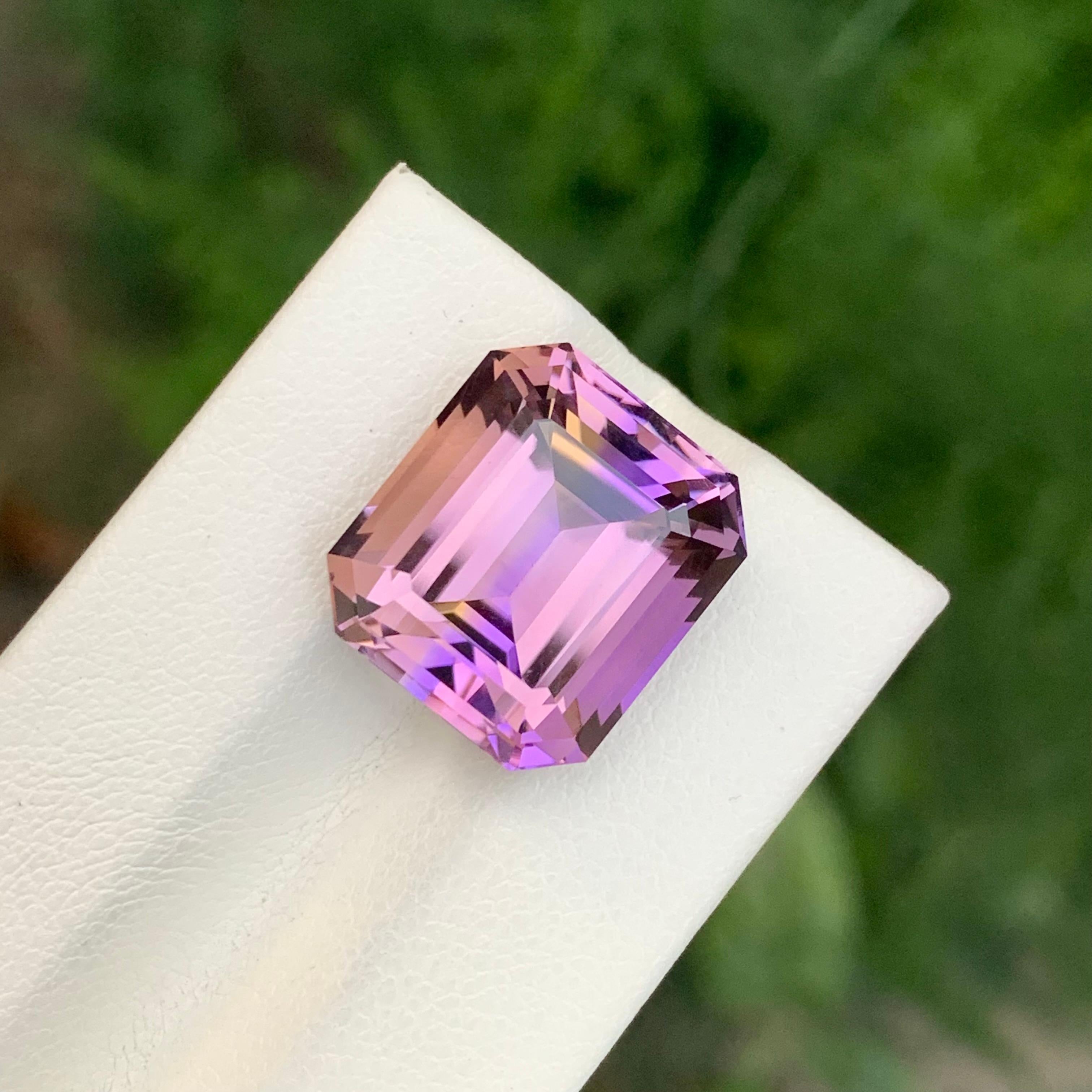 13.35 Carat Natural Loose Ametrine Asscher Cut Gemstone For Sale 3