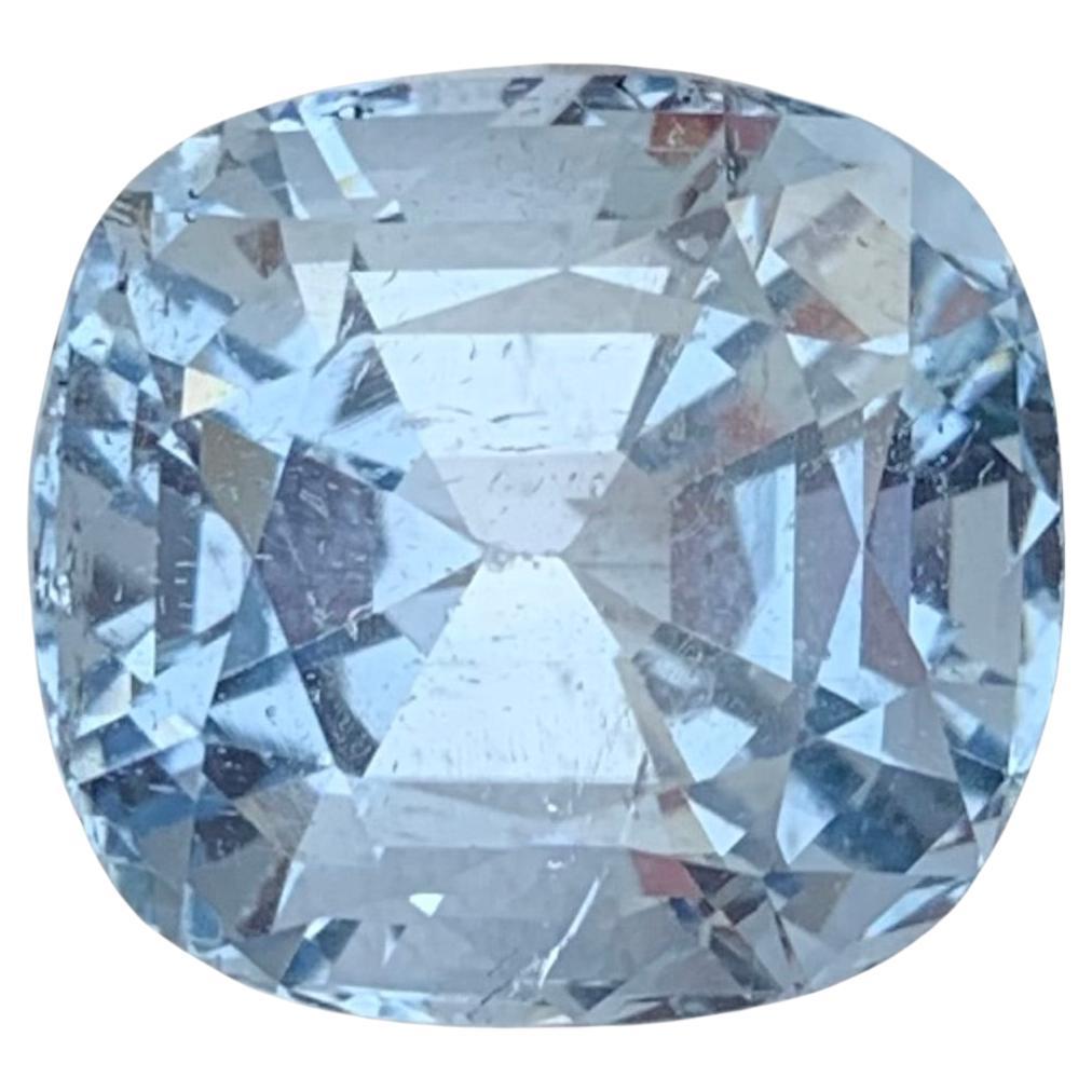 13.35 Carats Natural Loose Aquamarine Goshenite Cushion Cut For Sale