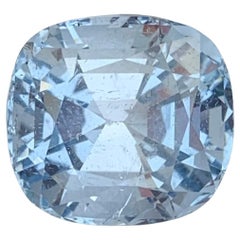 13.35 Carats Natural Loose Aquamarine Goshenite Cushion Cut