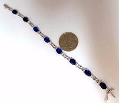 13.36 Carat Natural Blue Kyanite Diamonds Tennis Bracelet 14 Karat