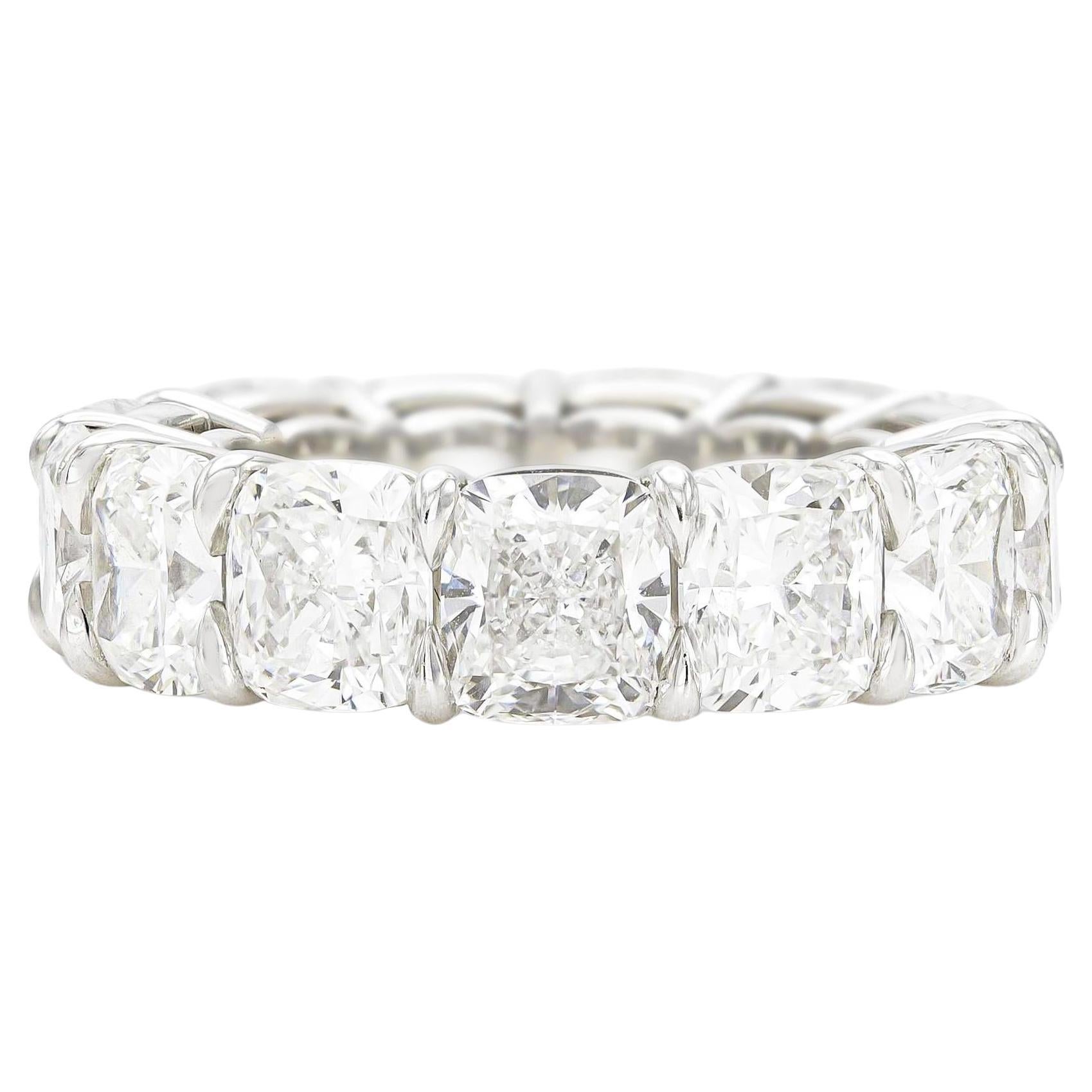 13.38 Carat Cushion Cut Diamond Eternity Band For Sale