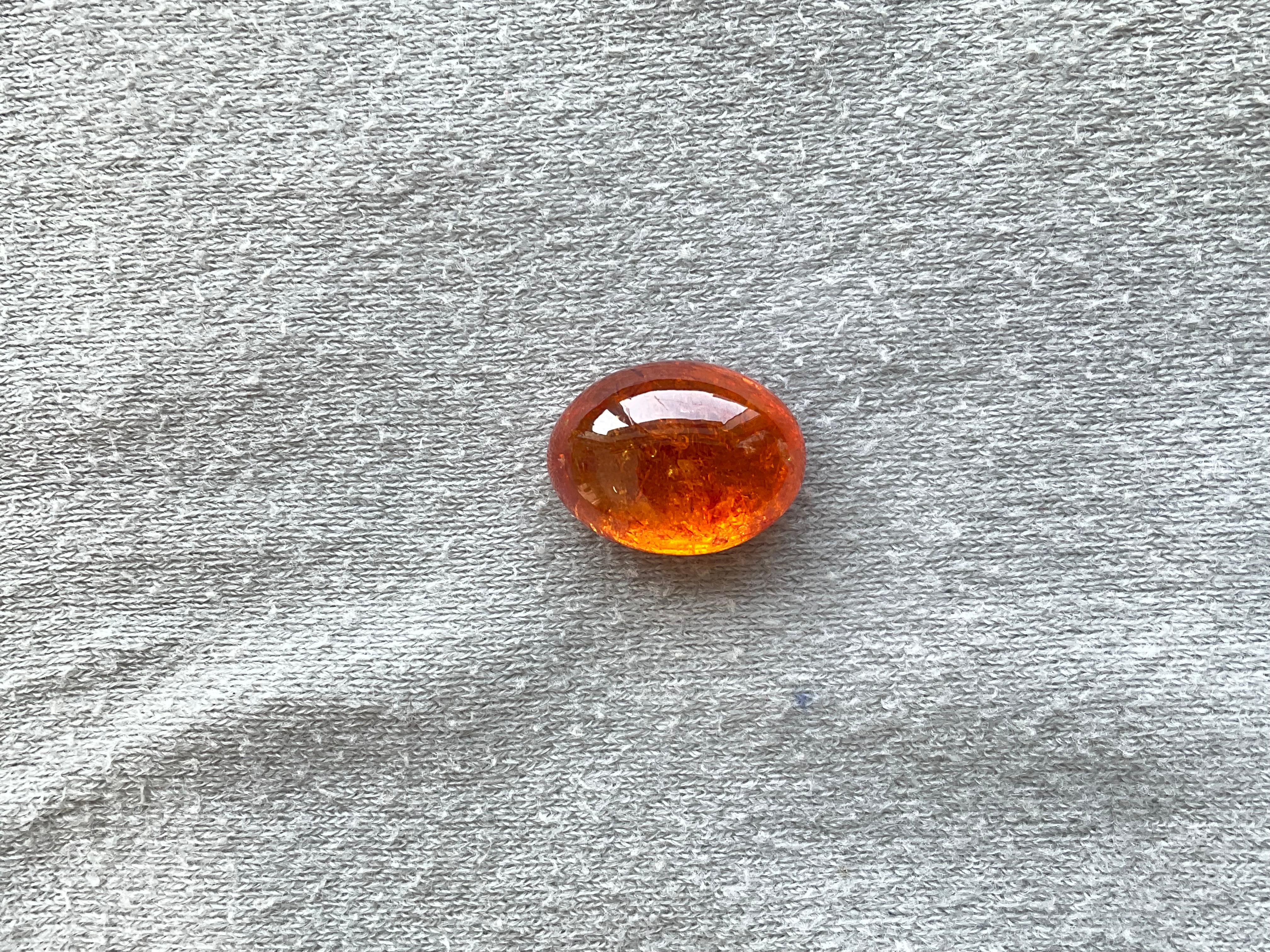 Art Déco 13.38 Carati di Granato Fanta Spessartite Cabochon ovale di qualità superiore Nature in vendita
