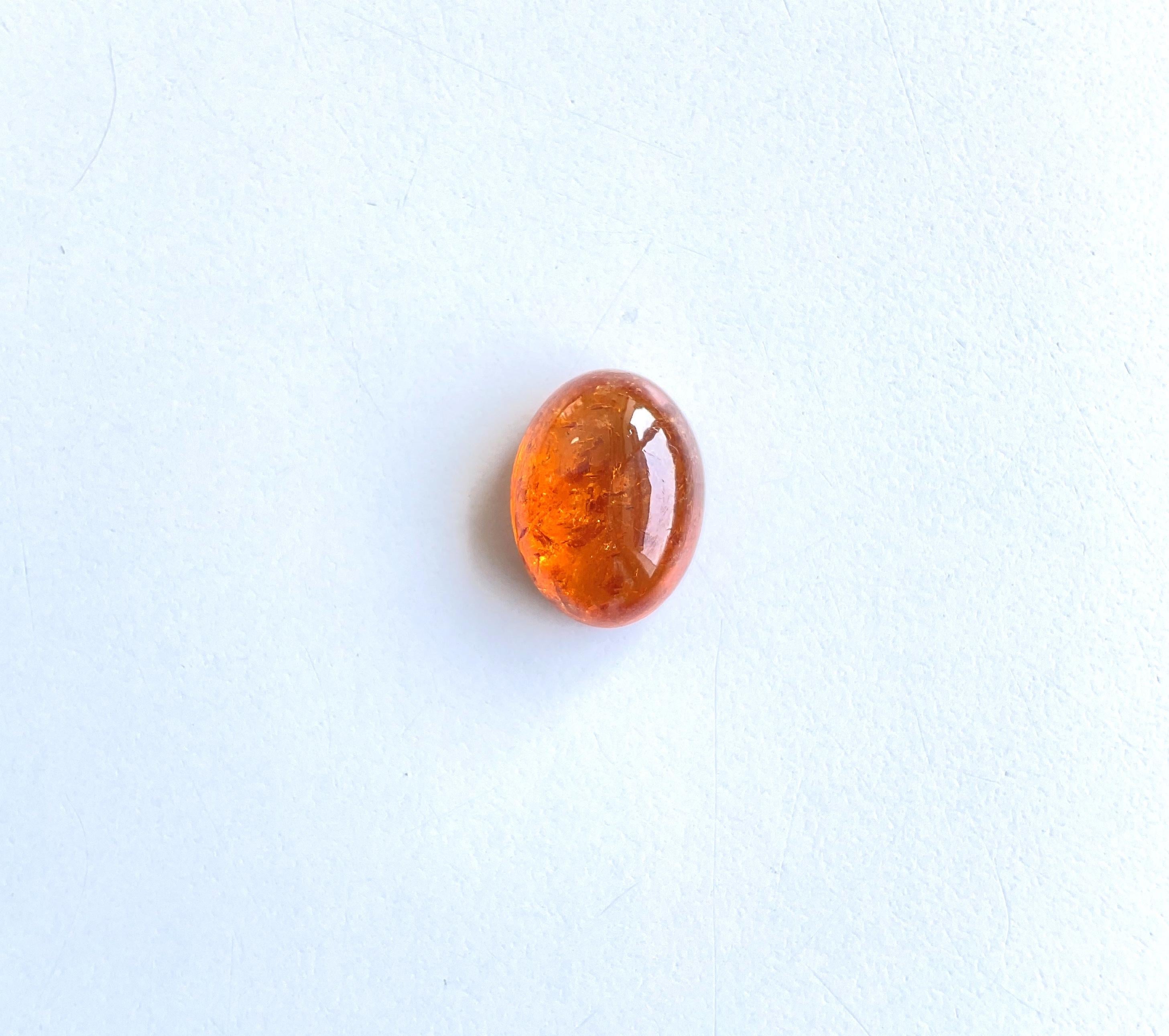 13.38 Carati di Granato Fanta Spessartite Cabochon ovale di qualità superiore Nature In condizioni Nuovo in vendita a Jaipur, RJ