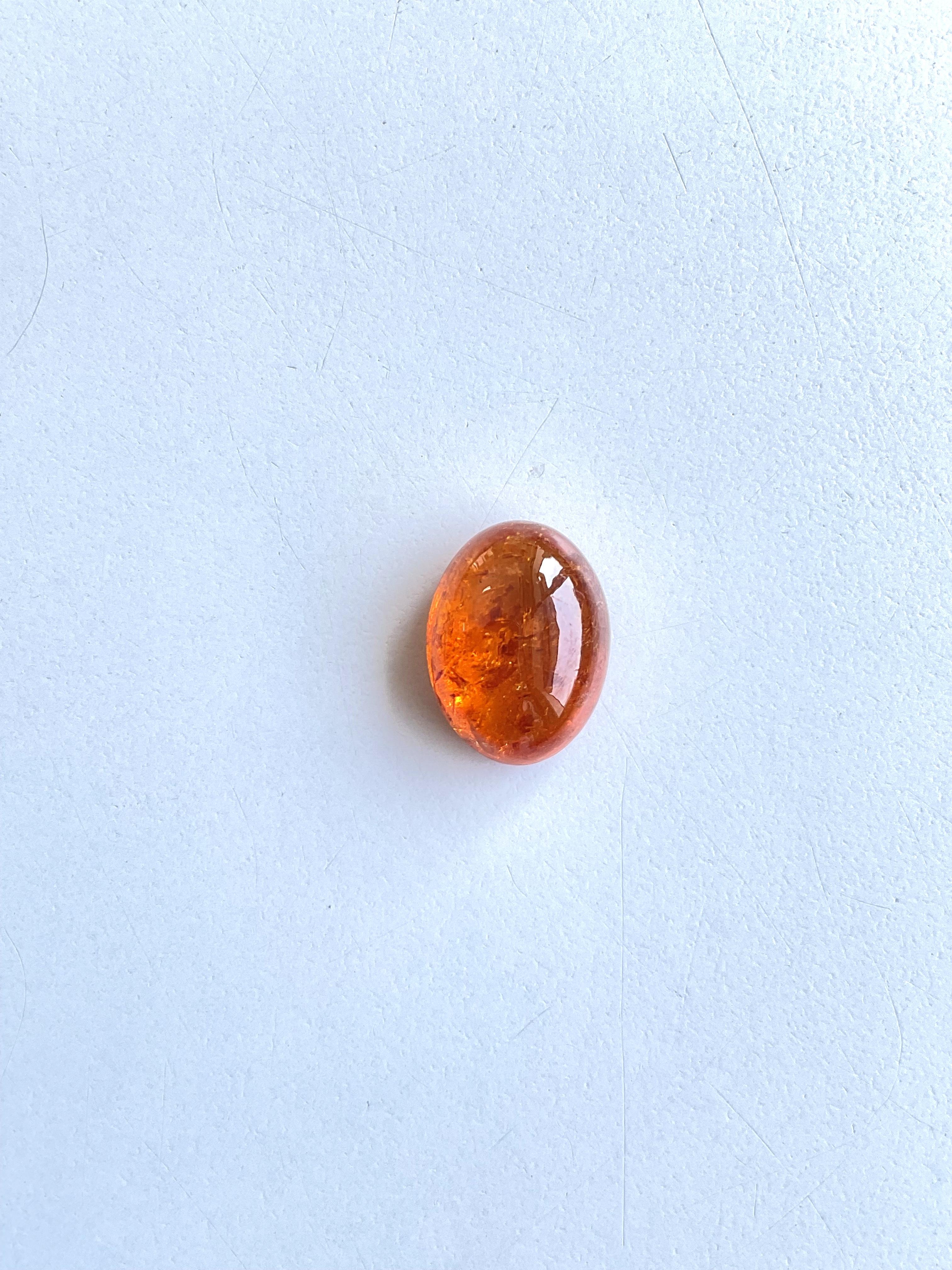 da uomo o donna 13.38 Carati di Granato Fanta Spessartite Cabochon ovale di qualità superiore Nature in vendita