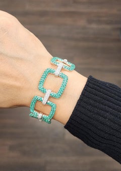 Bracciale con smeraldo naturale e diamanti da 13.38 carati