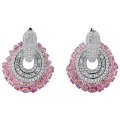 13.39 Carat Fancy Light Pink Natural Untreated Diamond Earrings
