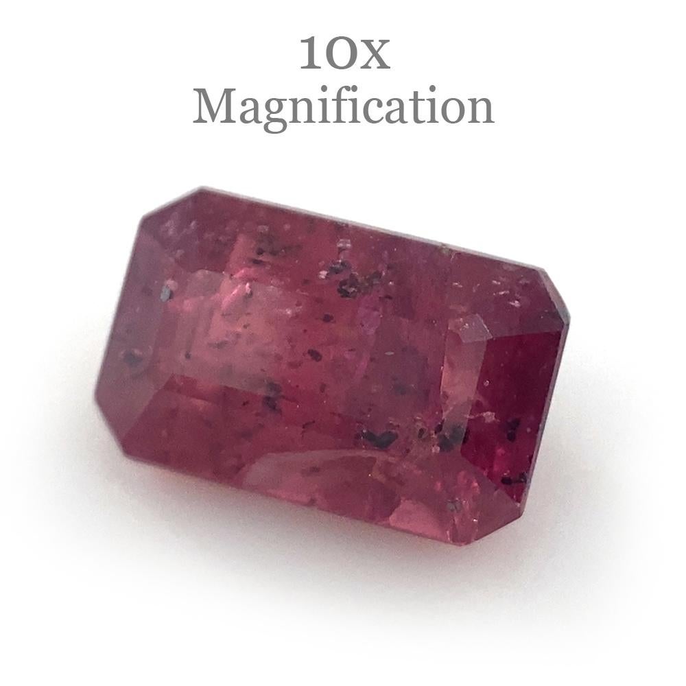 1.33ct Emerald Cut Red Ruby Unheated For Sale 7