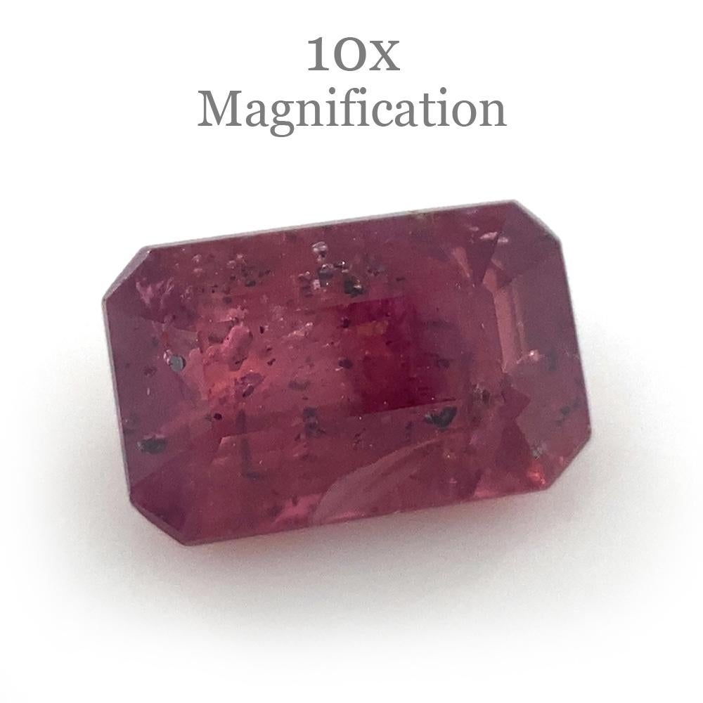 1.33ct Emerald Cut Red Ruby Unheated For Sale 2