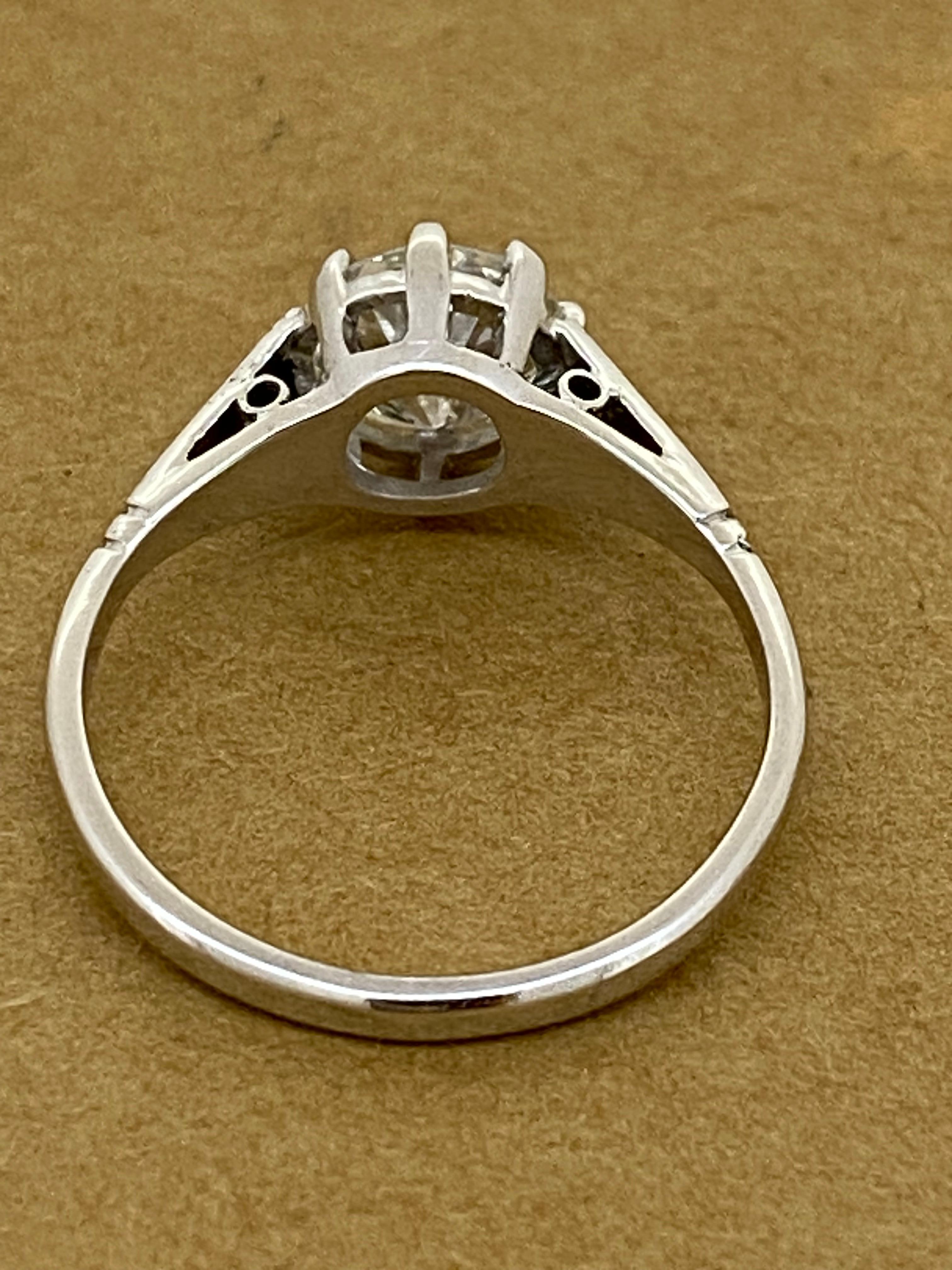1.33ct F/VS1 Diamond Solitaire Ring in 18K White Gold, AusCertified, Handmade. For Sale 2