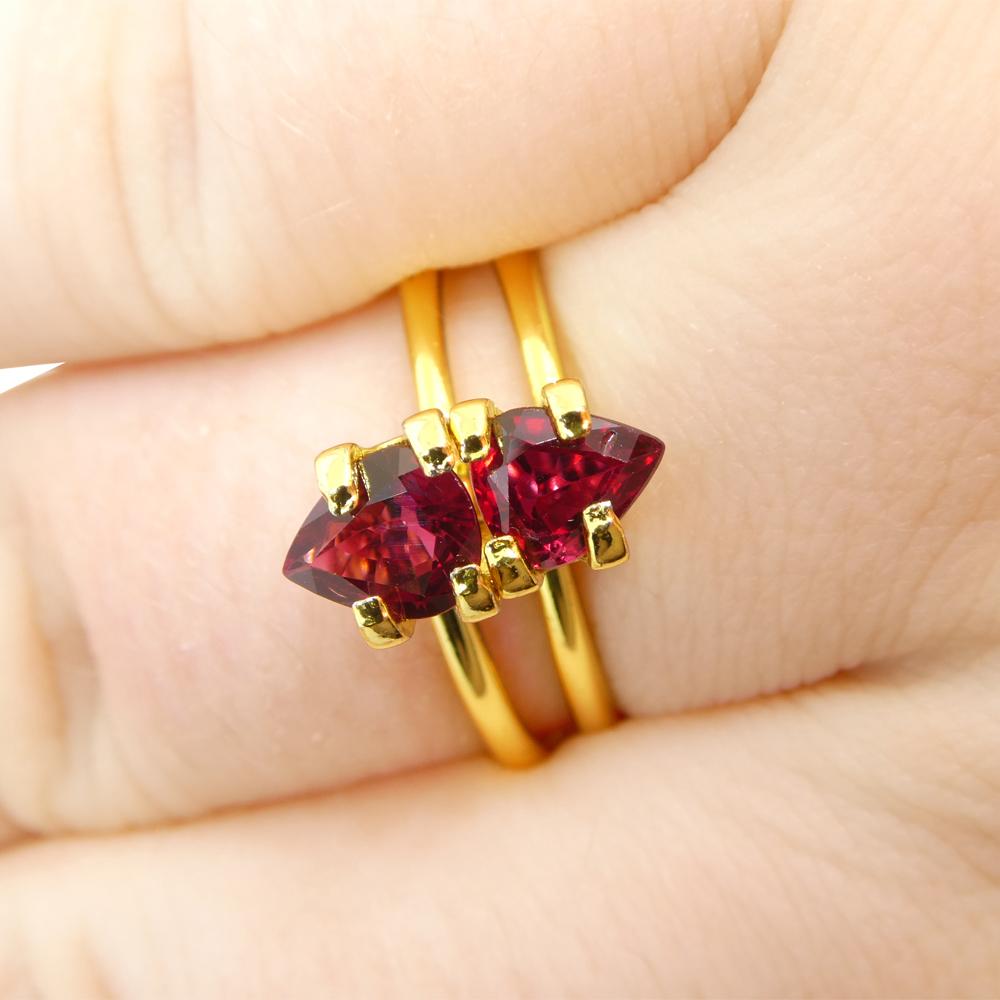 1.33ct Pear Red Ruby from Thailand Pair For Sale 1