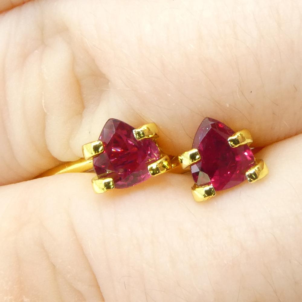 1.33ct Pear Red Ruby from Thailand Pair For Sale 2