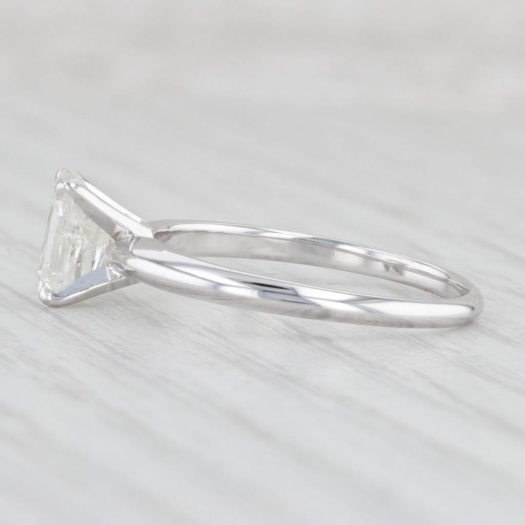1,33ct Rechteck Brillant Solitär Verlobungsring 14k Weißgold Größe 8,25 für Damen oder Herren im Angebot