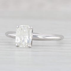 1.33ct Rectangle Brilliant Solitaire Engagement Ring 14k White Gold Size 8.25
