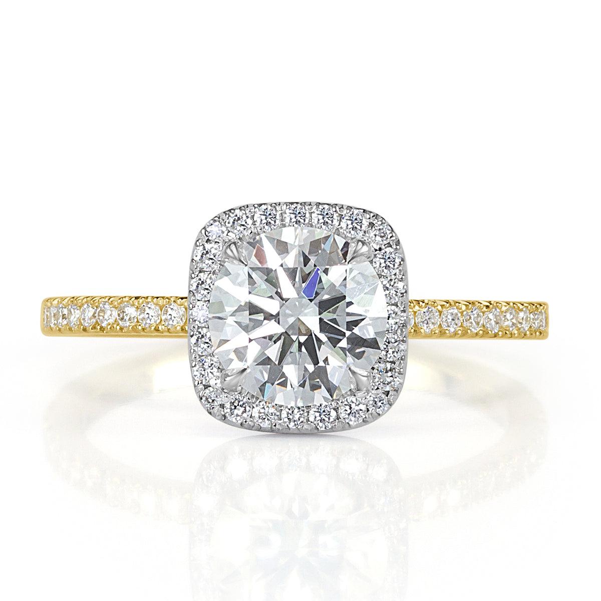 1.33ct Round Brilliant Cut Diamond Engagement Ring For Sale