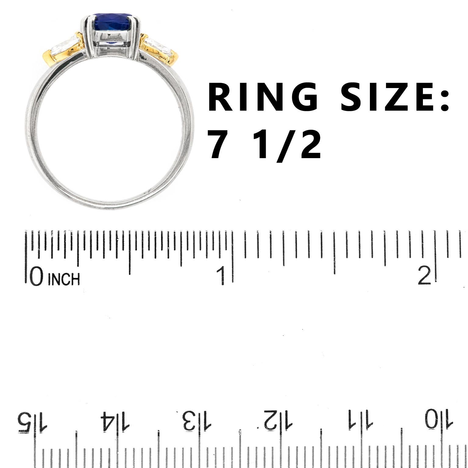 1.33 Carat Sapphire and Diamond-Set Platinum Ring 1