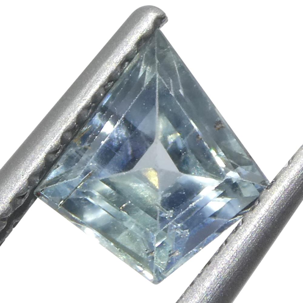 Taglio brillante 1,33ct Zaffiro blu trapazoide/acaro dell'Africa orientale in vendita