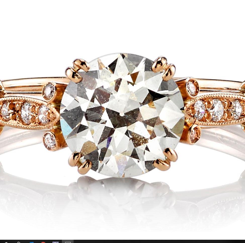 Women's 1.33 Carat Old European Cut Diamond Solitaire Engagement Ring