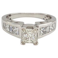 1.34 Carat Brilliant Cut Diamond Fashion Cluster Halo Engagement Ring