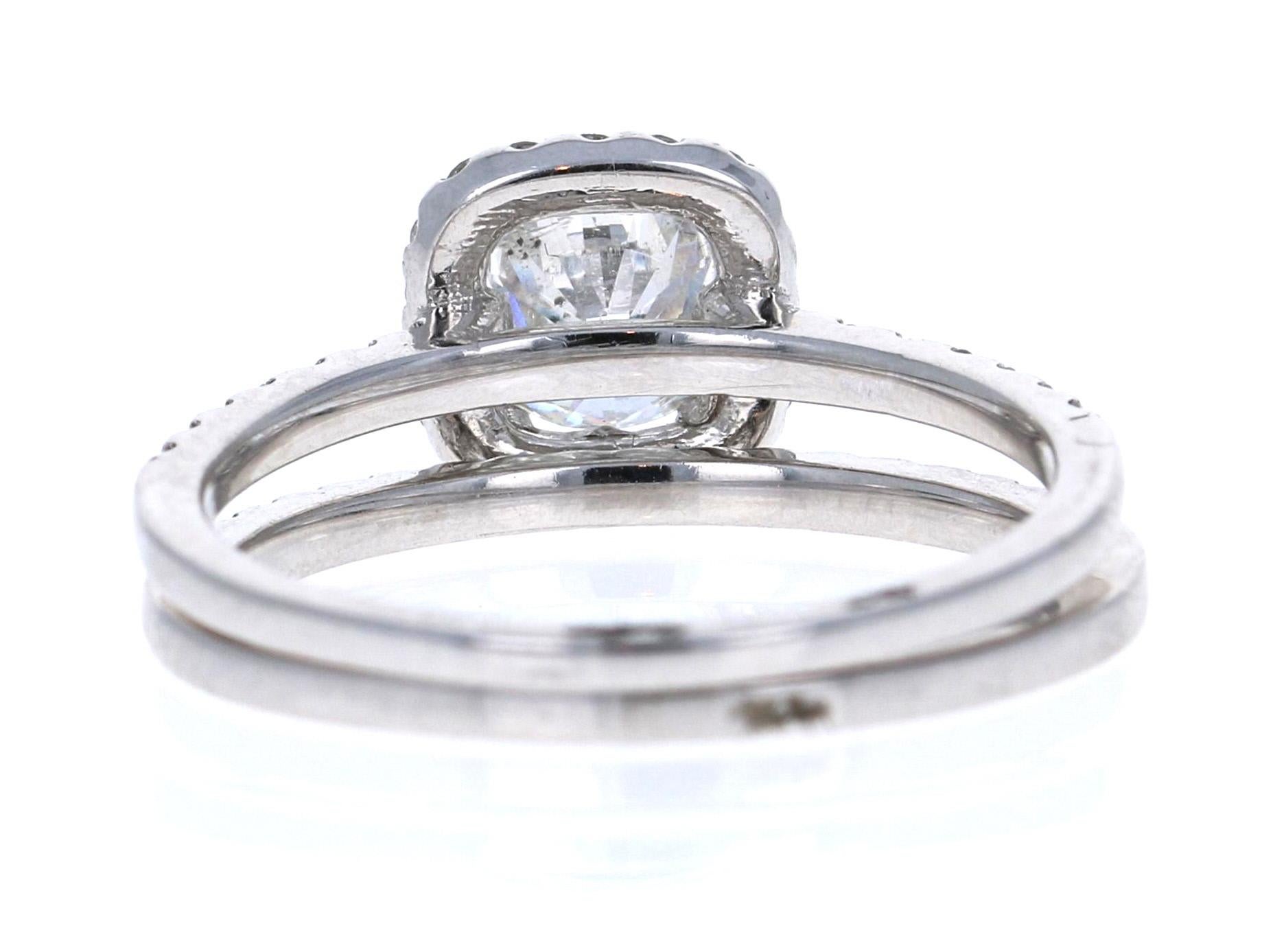 Modern 1.34 Carat Diamond Engagement Ring 14 Karat White Gold